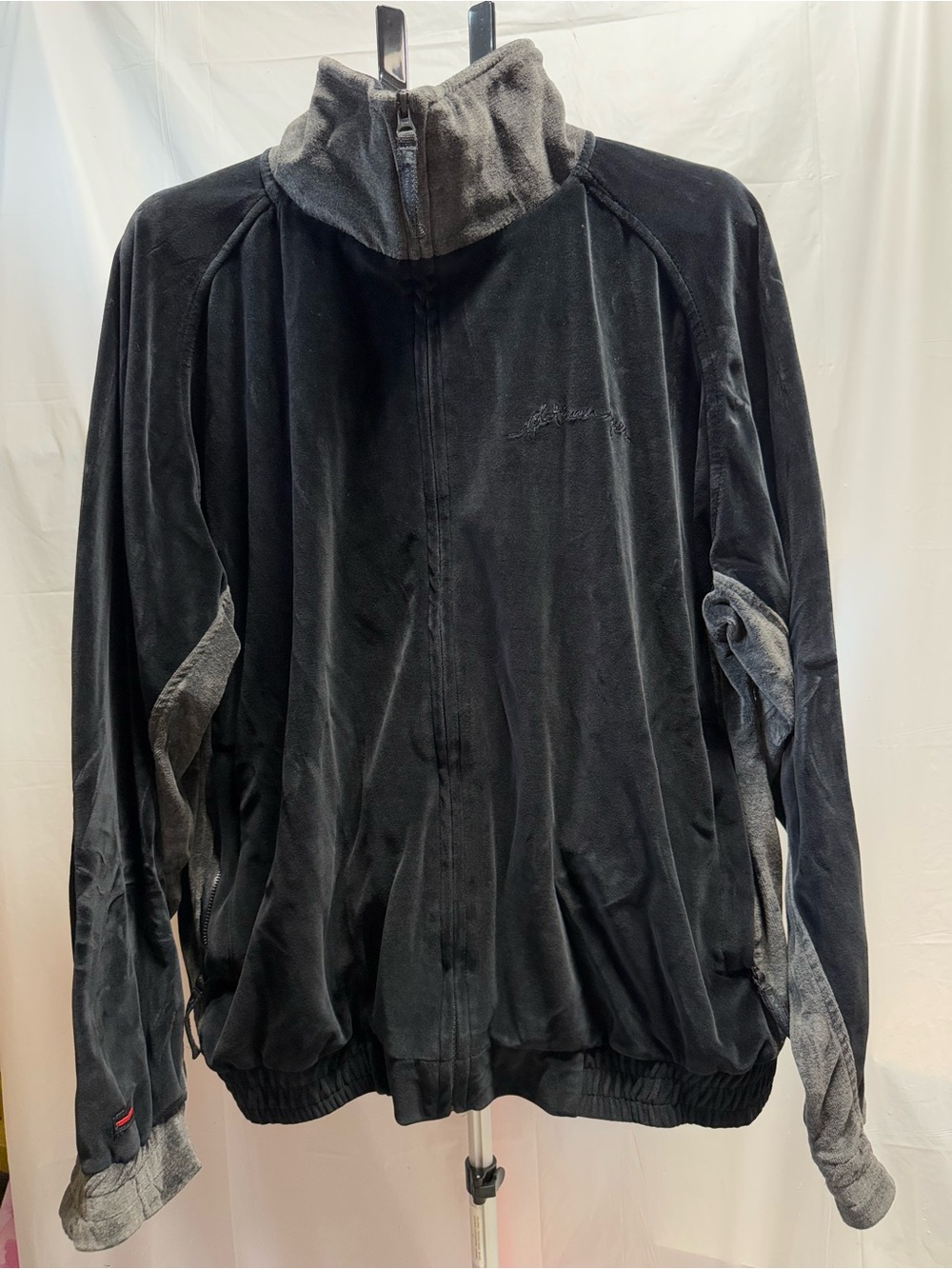 Platinum FUBU Velour Jacket Mens L Y2K 90s Hip Hop Full Zip